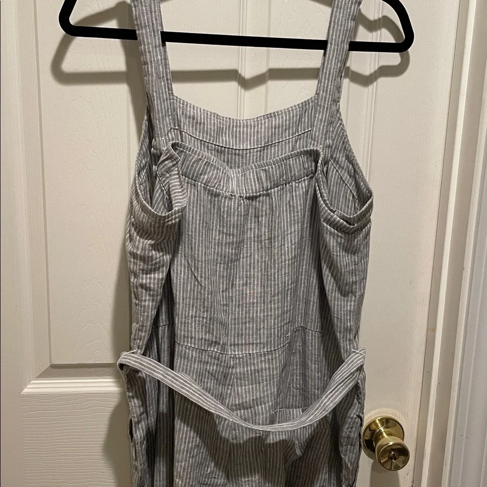 Everlane linen stripe jumpsuit